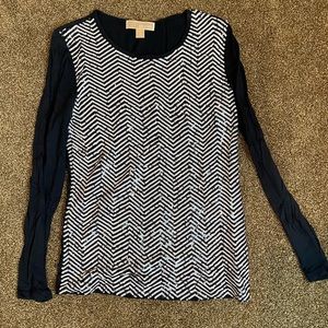 Michael Kors Chevron Sequin Long Sleeve SZ M